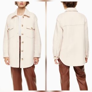 Aritzia Wilfred Free The Ganna Shirt Jacket Cream Relaxed Shacket